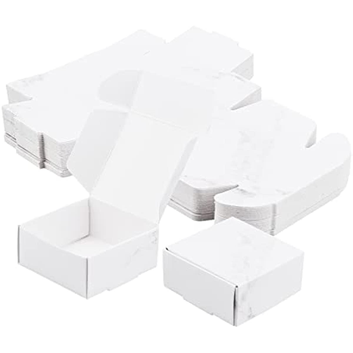 52Pcs 2x2x1 Small Marble Cookies Box White Bakery Boxes Bulk for for  Jewelry Beads and Small Items 