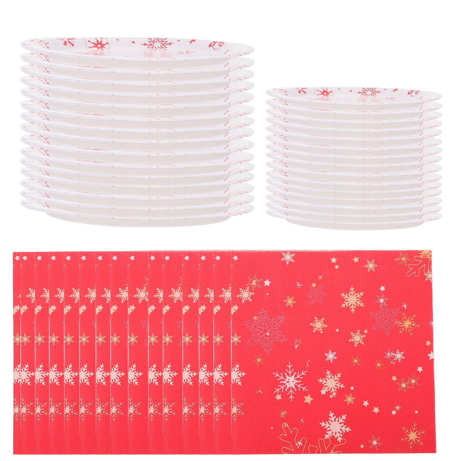 52Pcs Christmas Disposable Service Napkin Paper Cups Festival Party