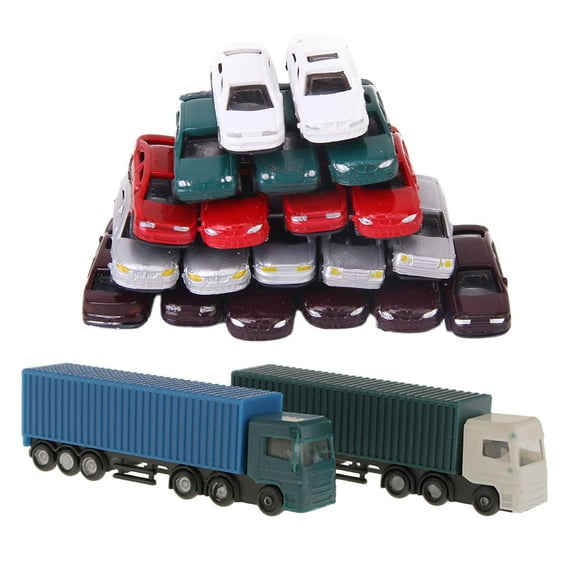 52Pcs Container Truck Construction Vehicle Freight Car Model 1:150 N Scale