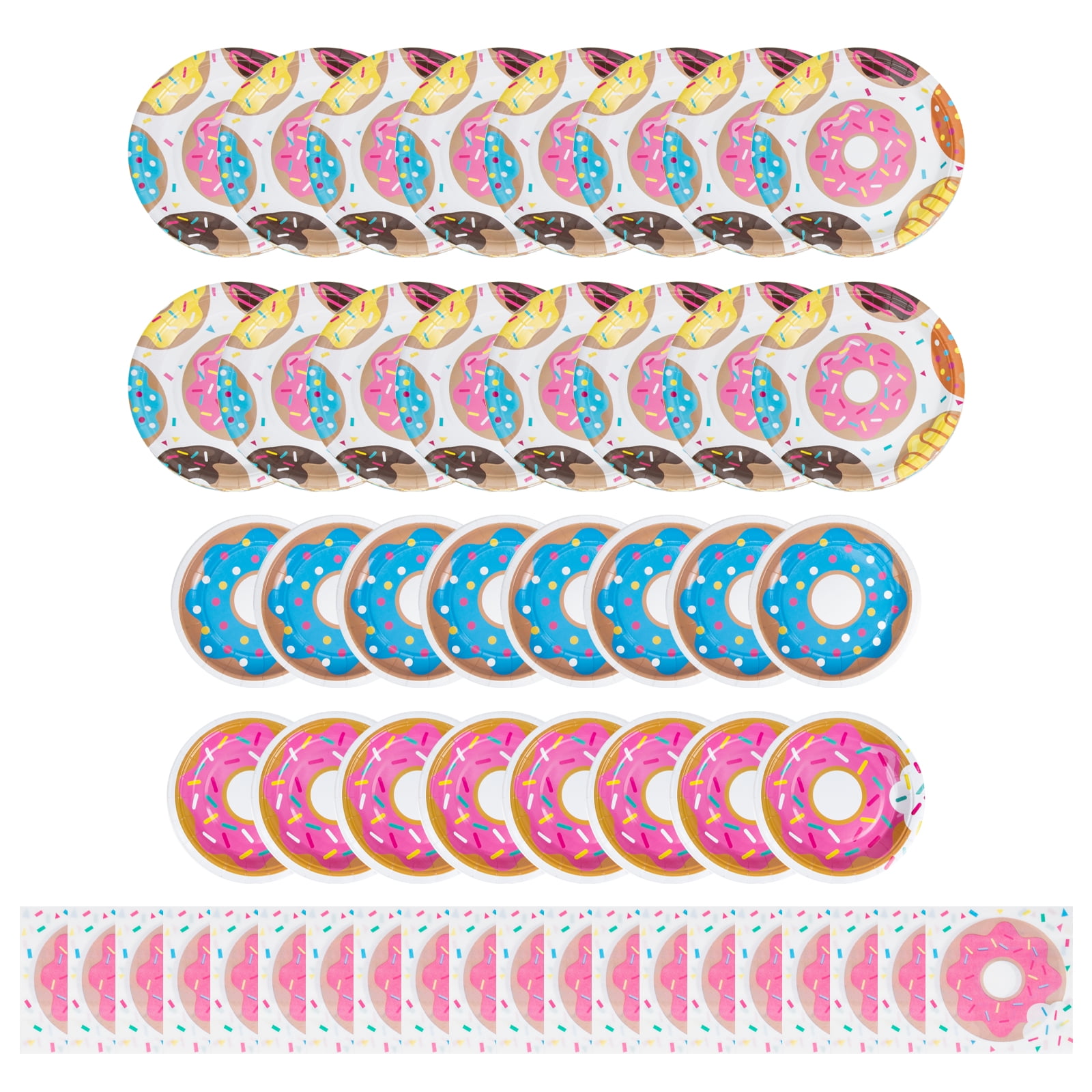 52Pcs Donut Birthday Party Supplies Donut Plates Napkins Birthday Party Decorations