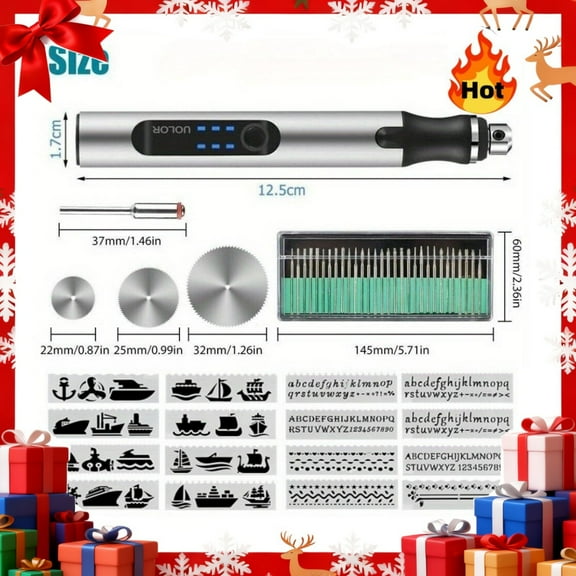 52Pcs Electric Engraving Pen Kits, Mini Portable Electric Engraver Tool for Jewelry Wood Metal Stone Plastic Glass Etching