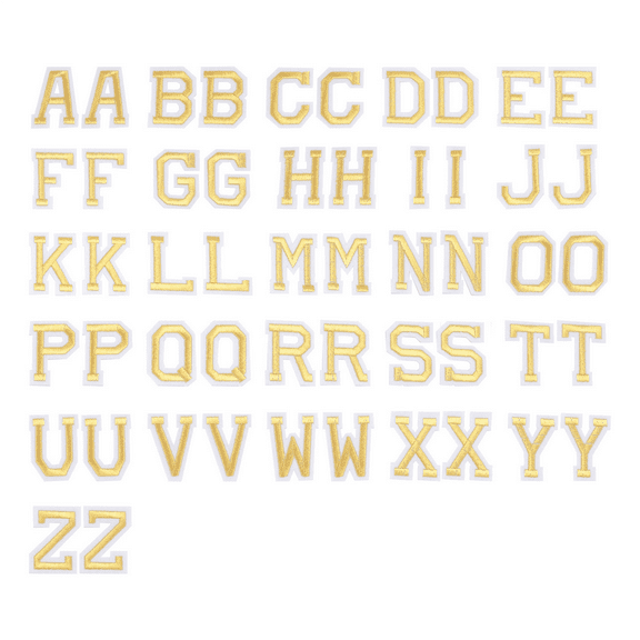 52Pcs Iron on Letter Patches, Applique Sew Embroidered Alphabet Patches for Clothing