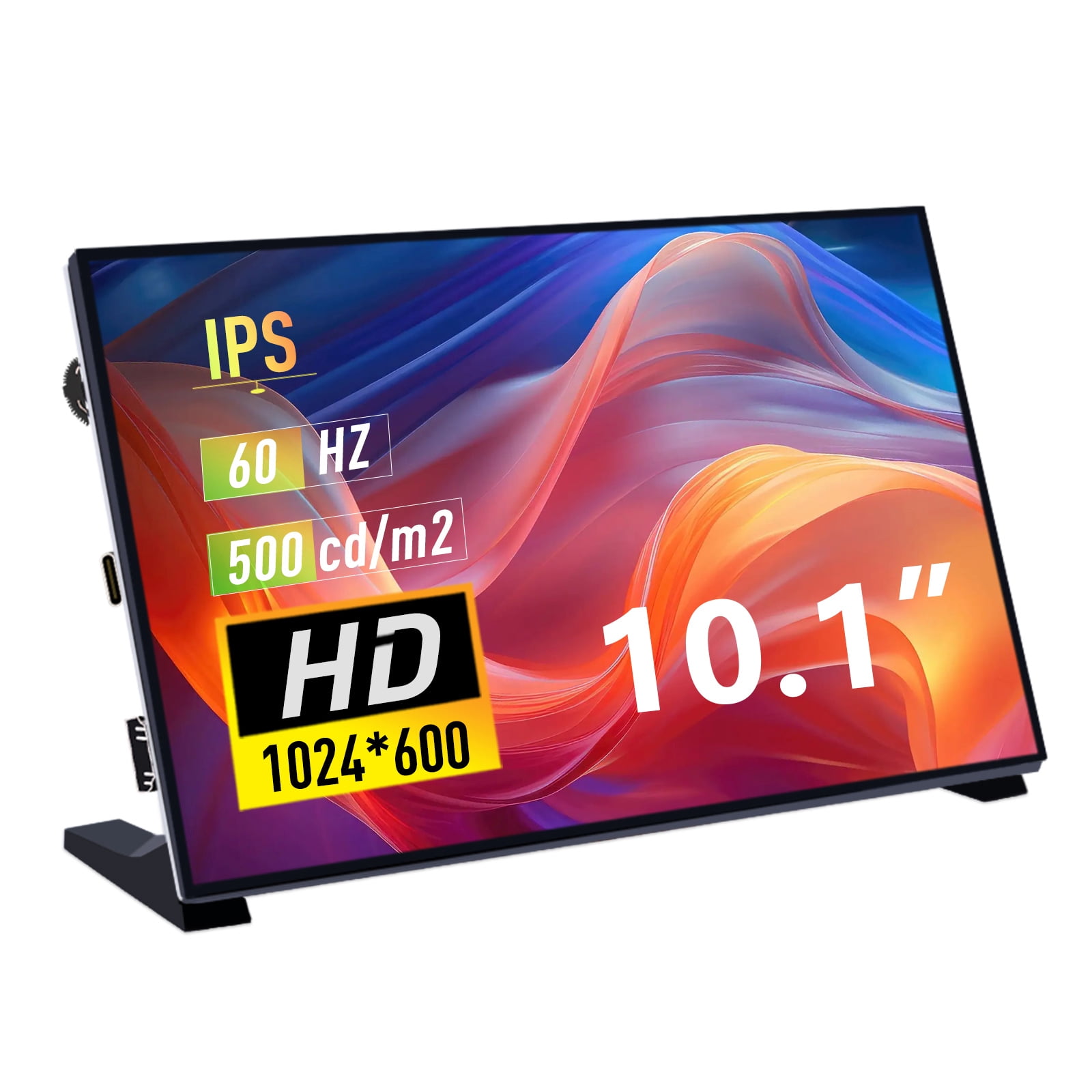 Ips Led Screen 52Pi 10.1 inch 1024x600 IPS LCD Screen with Stand for Raspberry Pi 5/4B ...