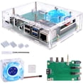 thumbnail image 1 of 52Pi Acrylic Set-top Box Kit for Raspberry Pi, Pi 4 Case with Fan+ Pi 4 Heatsinks + Extension Board for Raspberry Pi 4 Model B, 1 of 8