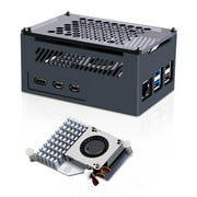 52Pi Aluminum Case for Raspberry Pi 5, Active Cooler for Raspberry Pi 5 4GB/8GB