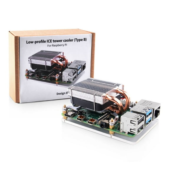52Pi Cooling Fan for Raspberry Pi 4, Low Profile CPU Cooler with Cooling Fan and Aluminum Heatsink