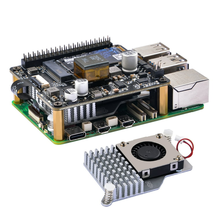 52Pi M.2 NVME M-KEY PoE Hat with Official Pi 5 Active Cooler for 