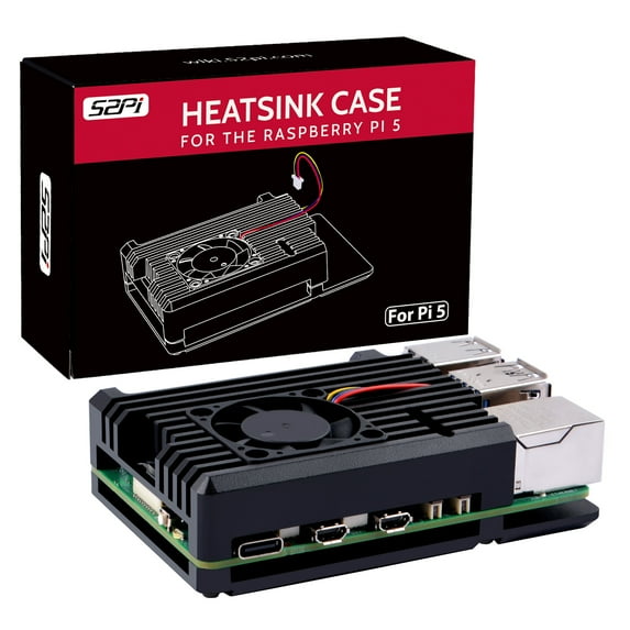 52Pi Raspberry Pi 5 Case with Fan, Raspberry Pi 5 Armor Case with Fan for Raspberry Pi 5