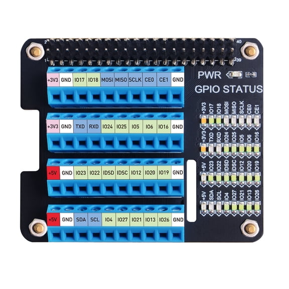 52Pi Raspberry Pi GPIO Terminal Block Breakout Board HAT w/LED,GPIO Expansion Board Breakout Module