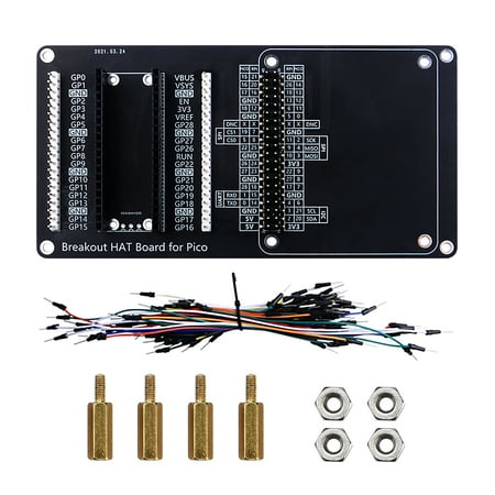52Pi Raspberry Pi Pico / Pico W Breakout HAT Board, Raspberry Pi GPIO Expansion Board Breakout HAT Module for Raspberry Pi Pico / Pico W, Support Raspberry Pi HAT Board with 40Pin Pin Header