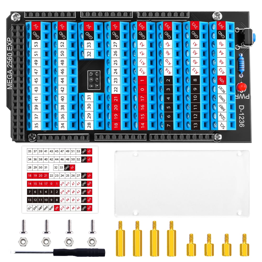 52Pi Screw Terminal Block Breakout Board HAT with Reset Button and LED ...