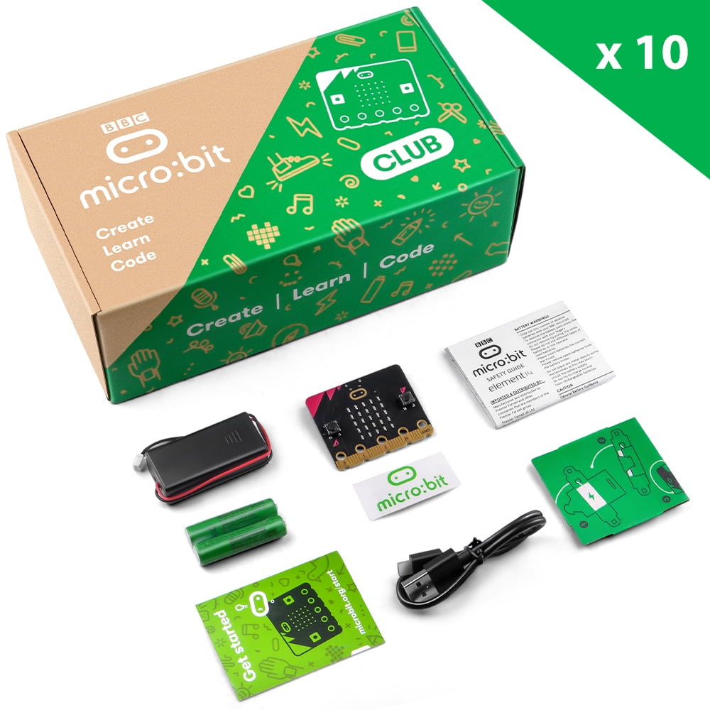 52Pi microbit V2 Club Kit (10 Pack microbit v2 go kit) with 10 BBC