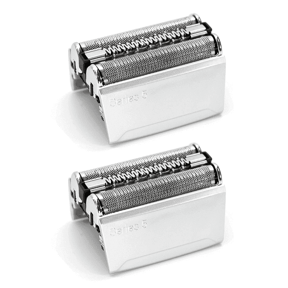 52 S Replacement Head (2-Pack) Compatible with Series 5 Electric Shavers 75090/5190cc, 5040/5140s, 5030s, 5147s, 5145s, 5195cc, 5197cc Silver