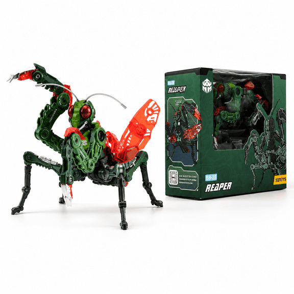 52TOYS BEASTBOX BB-28 REAPER Praying Mantis Transforming Figure, 7.5 in, Cube Collectible Toy