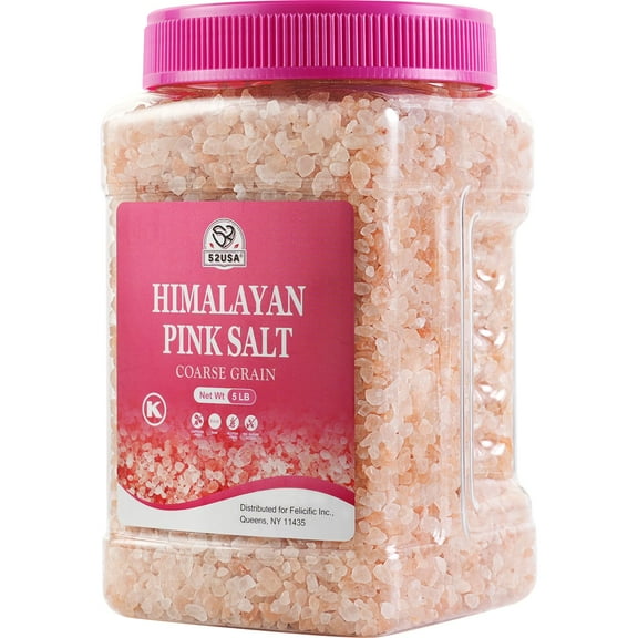 52USA Himalayan Pink Salt ESF27 for Grinder Refill, 80oz (5 Pound), Himalayan Coarse Salt, 80+ Minerals and Electrolytes, Pink Himalayan Sea Salt, Unrefined Rock Salts, Kosher & Natural Certified