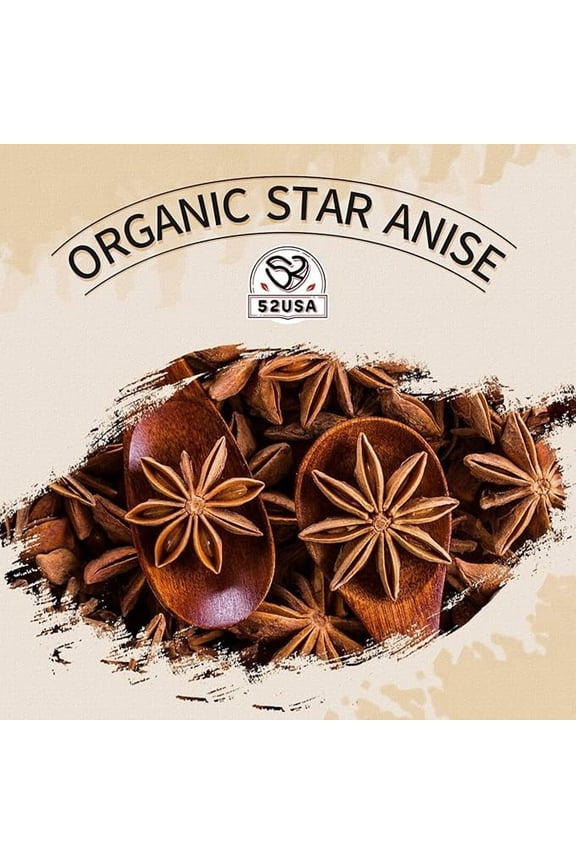 Organic Star Anise, 4 Ounce (Pack of 1), NON-GMO Verified Chinese Star Anise Whole, Dried Star Anise Pods for Tea and baking
