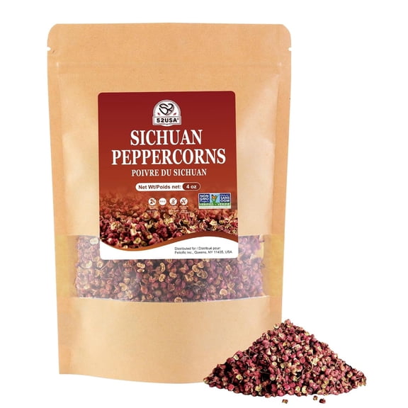 52USA Sichuan Peppercorns, Szechuan Peppercorns(4OZ), Less Seeds, 4OZ