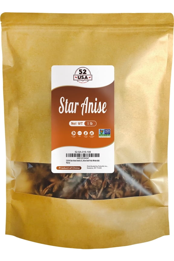 Star Anise Seeds (Anis Estrella) 16OZ, Whole Chinese Star Anise Pods, Dried Anise Star Spice, Star Anise Seed Pods Whole Bulk