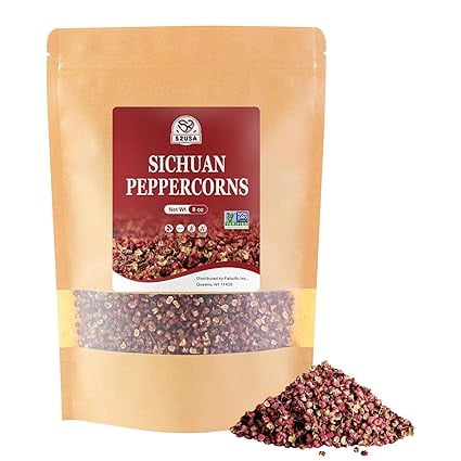 52USA Szechuan Peppercorns(8OZ), Sichuan Red Peppercorns, Tingly Numbness Whole Szechuan Peppercorns, Key Ingredients for Mapo Tofu and Sichuan Dishes