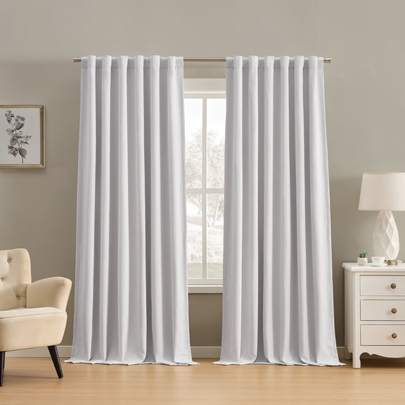 SUN+BLK 52" x 84" 2-Pack McQueen Total Blackout Curtain Set, Silver