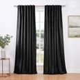 thumbnail image 1 of SUN+BLK 52" x 84" 2-Pack Velvet Total Blackout Curtain Set, Black, 1 of 10