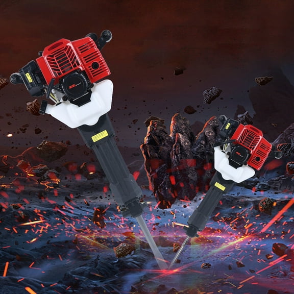 52cc 1.9KW Gas Demolition Concrete Breaker Punch Drill Jack Hammer with Chisel