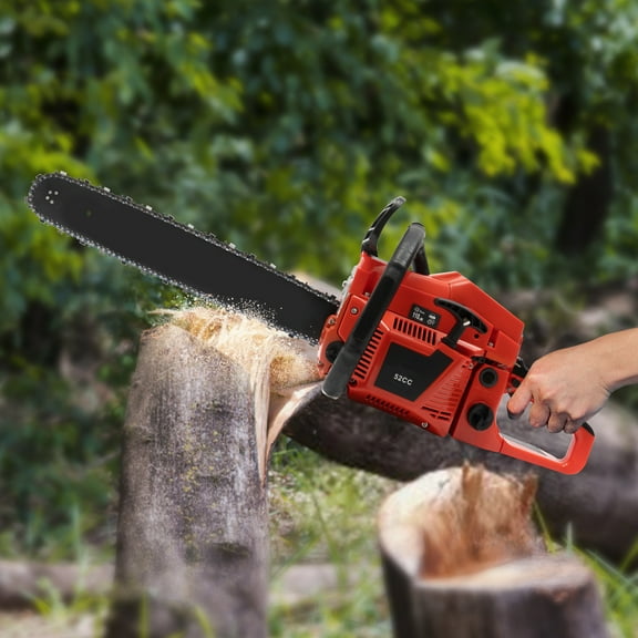 52cc 2-Stroke Engine Gasoline Chainsaw 20 Inch 2.2Kw Chainsaw For Wood Cutting Light Felling and Limbing