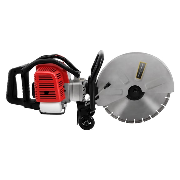 52cc 2-Stroke Gas Concrete Cutting Saw 13in Blade Wet Cut Road Cutter, 1.4KW Power Freestanding Stone Asphalt Granite Cutting Machine
