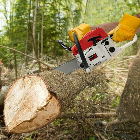 52cc 2 Stroke Gas Powered Chainsaw 22 Inch Handhold Wood Cutter Chain Saw