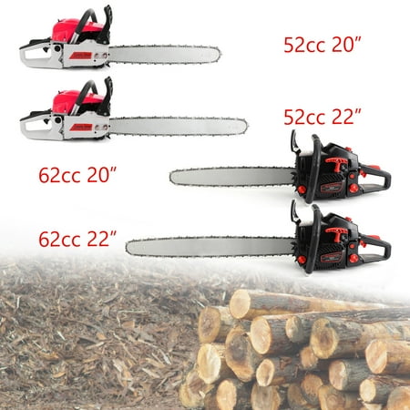52cc/62cc Chainsaw 20"/22" Bar Powered Engine 2 Cycle Gasoline Chain Saw