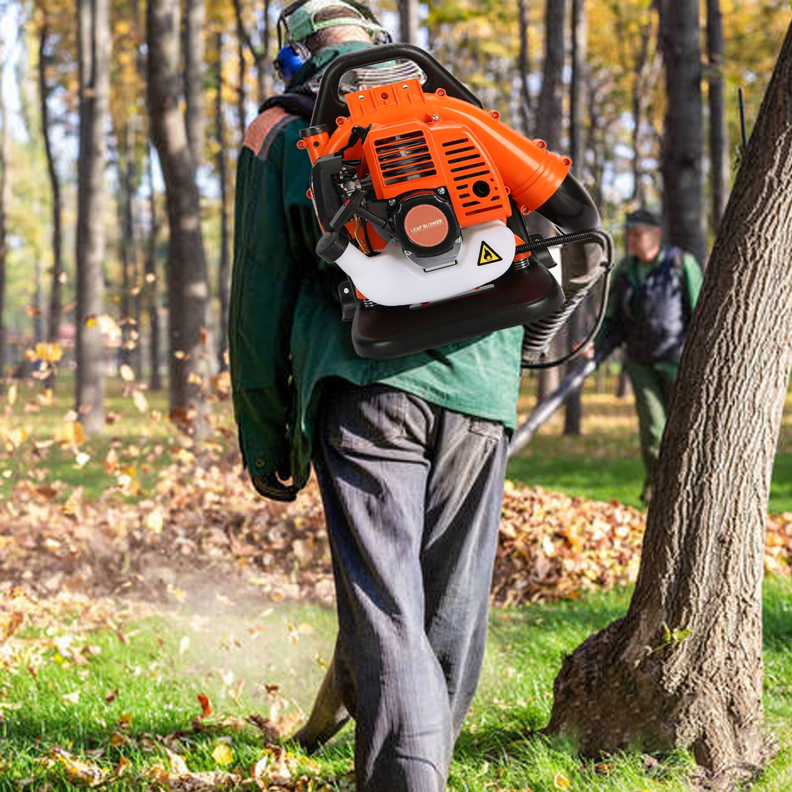 52cc Backpack Gas Leaf Blower Gas Powered, 550 CFM Snow blowers Gas for Lawn Care Leaf Cleanup, Lawn Grass Debris Blowing, Snow Removal & Dust Blowing