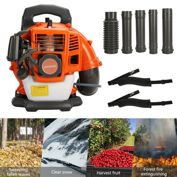 Seipola 52cc Backpack Leaf Blower Gas Powered, 550 CFM 230 MPH Handheld Lawn Blower with Low Noise Engine & Ergonomic Harness, for Yard Debris, Leaves, Snow Clearing
