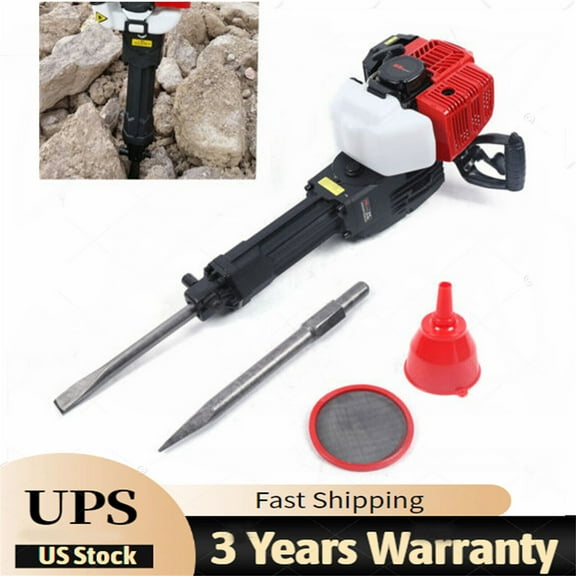 52cc Demolition Jack Hammer Concrete Breaker Drill w/ 2 Chisel Gas-Powered US US