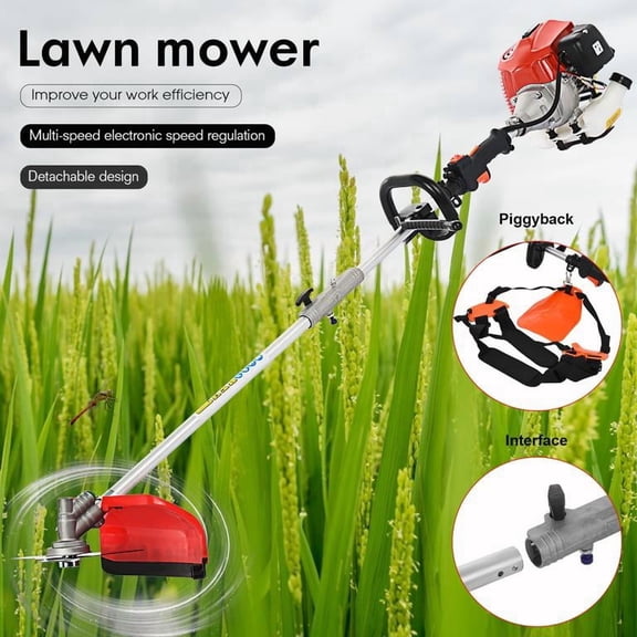 52cc Gas Hedge Trimmer Weed Cutter 5 in 1 Multi Functional Trimming Tool, String Trimmer Brush Cutter Pole Saw for Lawn & Garden