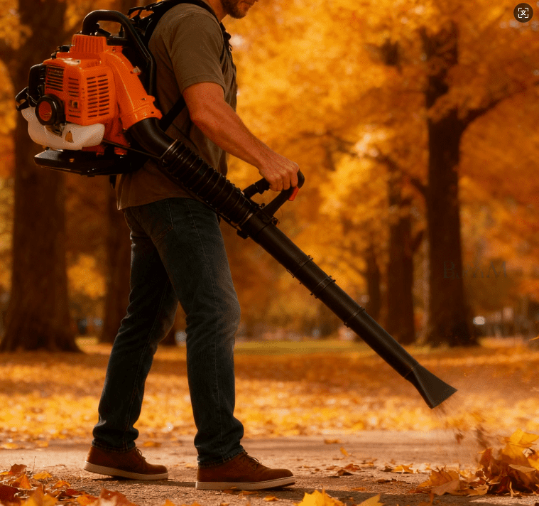 52cc Gas Leaf Blower,550 CFM 205 MPH Backpack Gas Powered Leaf Blower with 2-Cycle Engine,Gasoline Backpack Grass Snow Blowers for Yard Waste Lawn Debris Leaves