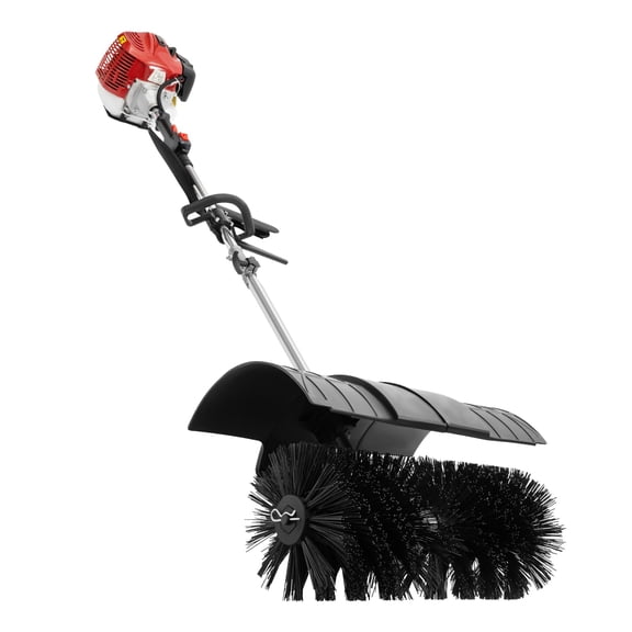 52cc Gas Power Broom Sweeper, 2.3HP 2-Stroke Handheld Power Broom for Artificial Turf, Gasoline Lawn Sweeper for Cleaning Driveway, Turf Lawns, Artificial Grass
