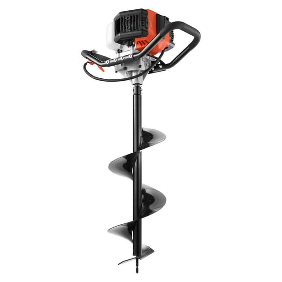 52cc Gas Powered Post Hole Digger, 1450W Earth Auger with 6" & 10" Drill Bits, 3 Extension Rods, EPA Certified for Farmland, Garden, Planting | Heavy Duty Digging Machine