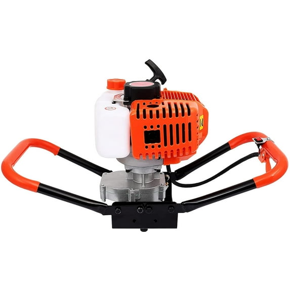 52cc Gas Powered Post Hole Digger 2 Stroke Earth Auger with 20" Extension Rod for Fence & Dig, Hole Digger Rotation Axis 0.78"