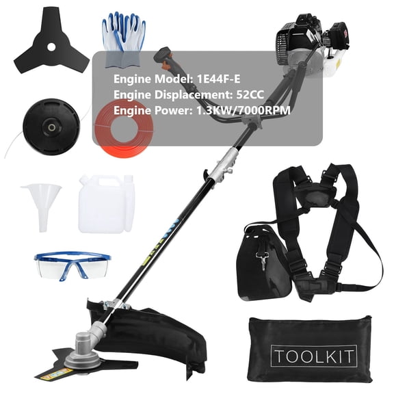 52cc Gas Powered Weed Wacker, Lawn Mower with Ergonomic Handle, Powerful Engine Weed Trimmer Lawn Mower, Gas Powered Hedge Trimmer, Weed Eater
