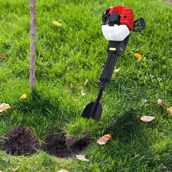 52cc Gas Tree Digger 1900W, Gas Powered Tree Spade Excavator 1500/min Impact for Root Ball Digging Root Cutting Transplanting, 0.15gal/h Fuel Efficient
