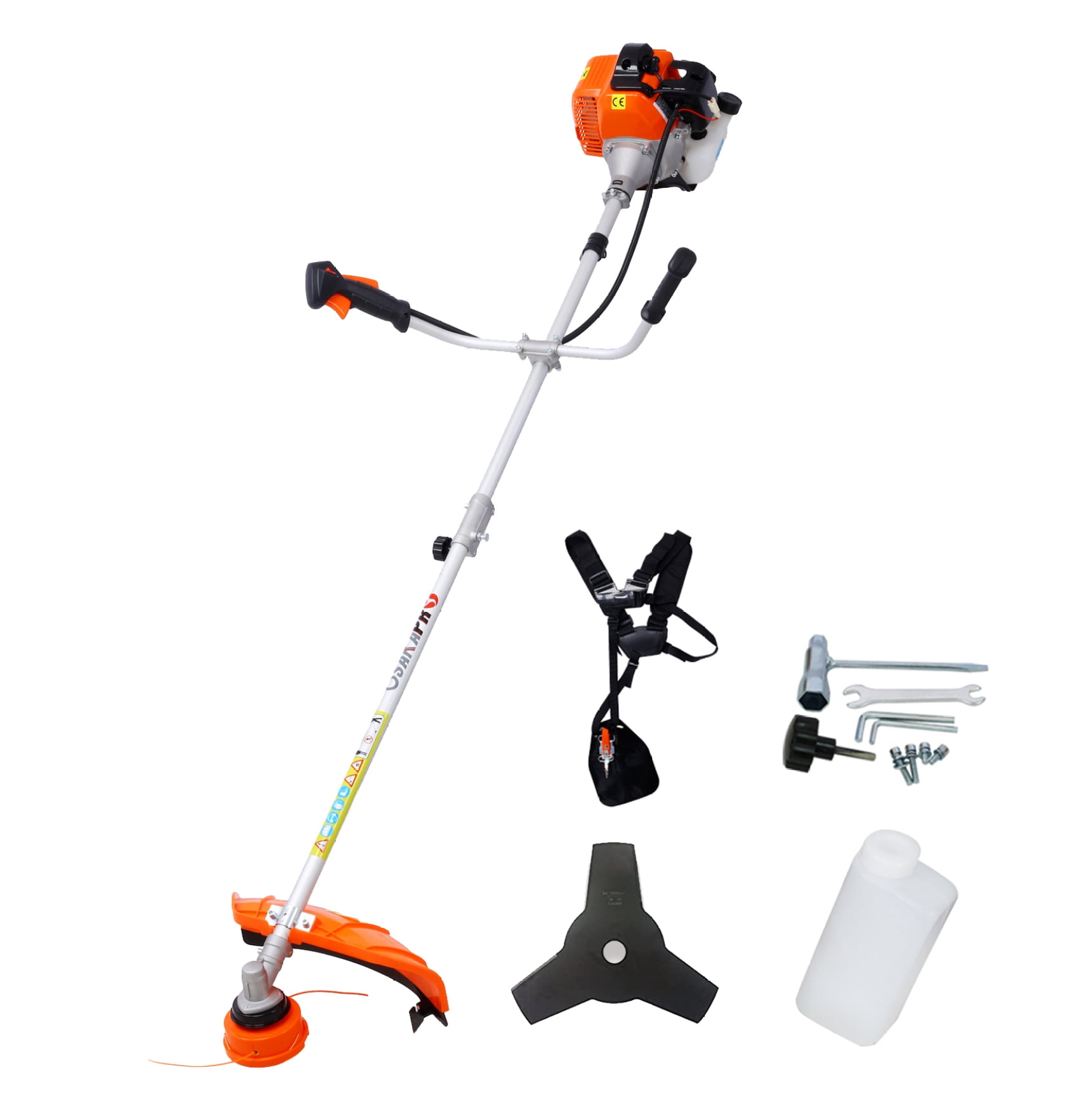 52cc Gas Weed Eater String Trimmer Brush Cutter, 2-in-1, 18"/10", Shoulder Strap