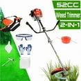 thumbnail image 1 of 52cc Weed Wacker Gas Powe, 3 in 1 String Trimmer/Edger with Brush Cutter,Rubber Handle & Shoulder Strap Included, Gas Weed Wacker, String Trimmer/Edger with Brush Cutter for Grass Cutting Lawn, 1 of 11