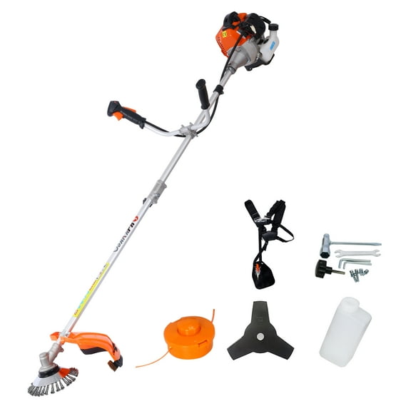 52cc Weed Wacker Gas Powered,3 in 1 Multifunction, String Trimmer, 8 inch Weed Wacker Attachments Heads,10" Metal 3T Blade,Rubber Handle , Shoulder & Strap Included, EPA Compliant
