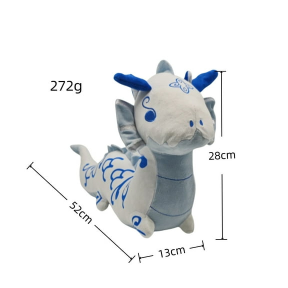 52cm dragon doll long pillow Chinese dragon porcelain dragon blue dragon plush toy dragon year mascot god plush toy