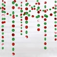 thumbnail image 1 of 52ft Green Red Circle Dots Garland for Xmas Party Hanging Decoration/Streamers/Flag/Banner/Christmas Tree Garlands for New Year Eve Celebration/Birthday/Wedding/Baby Shower/Holiday Decor, 1 of 8