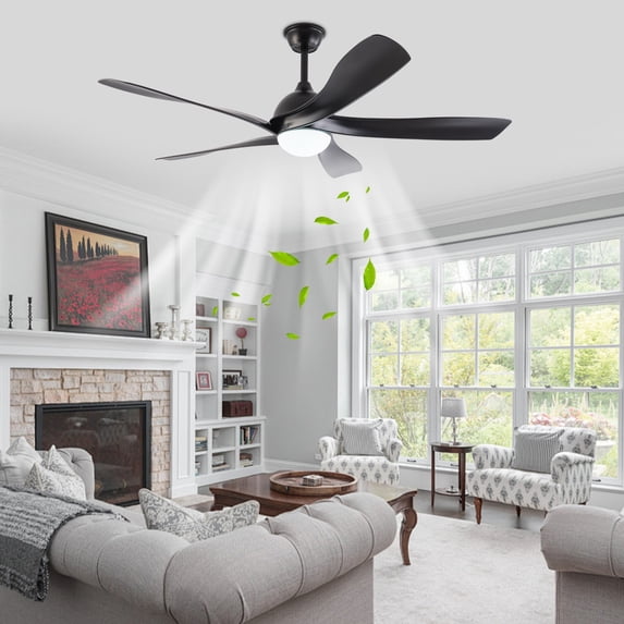 52in Modern Ceiling Fan LED Light with Remote Control, Indoor Ceiling ...