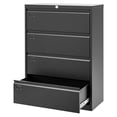 thumbnail image 1 of 52inch High 4 Drawer Metal Lateral Filing Cabinet - File Cabinets, Lockable Storage, Organizes Hanging Files (Letter/Legal/F4/A4 Size), Requires Assembly, 1 of 6
