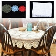 thumbnail image 1 of 52inch Round Hand Crochet Tablecloth Ecru Vintage Lace Table Cloth Floral Doily White Round Vintage Crochet Lace Cotton Floral Tablecloth Wedding Party 52inch, 1 of 12