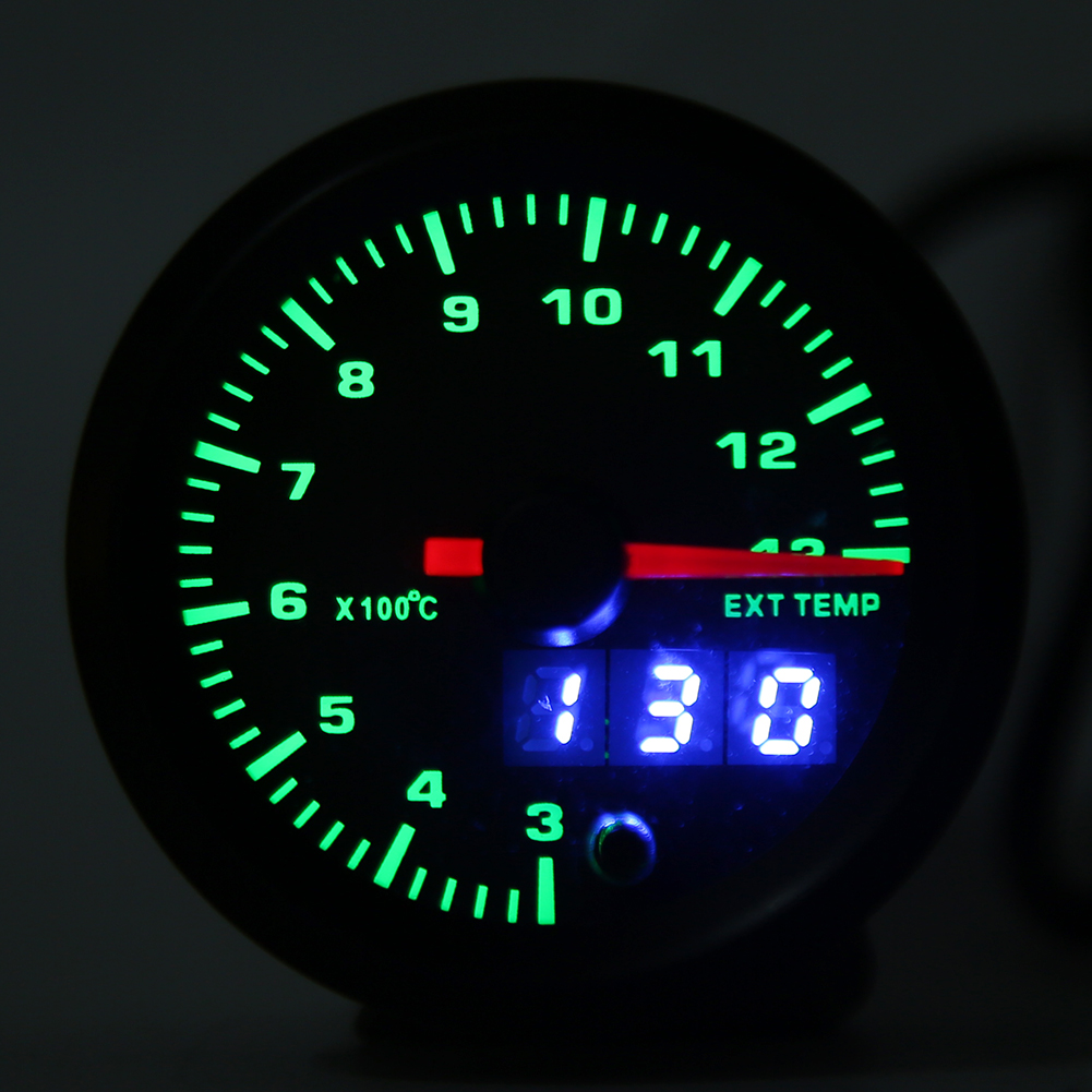 52mm/2.0in Car Exhaust Gas Temp Meter, Digital Display Exhaust Gas