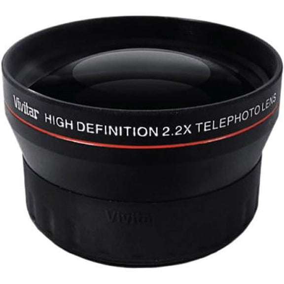 52mm 2.2x Professional Auxiliary Telephoto Lens for HD Digital Video and Camera Recording, Multicoated Optical Glass,